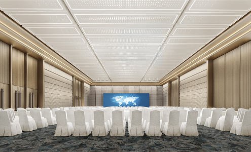 Modern conference hall Report hall Banquet hall Multi-function hall 3d model