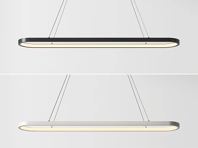 Modern Elongated Pendant Light with Minimalist Metal Frame and Hanging Illuminated Design for Contemporary Spaces 3d model