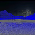 artistic conception landscape fog moon night view fog effect 3d model