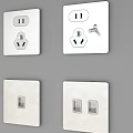 Switch switch socket panel combination 3d model