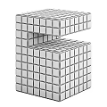 Modern Three Dimensional Decorative Sculpture With White Cubes And Black Lines 3d model