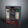 Vintage Electronic Control Cabinet With Multiple Display Screens And Control Panels Design