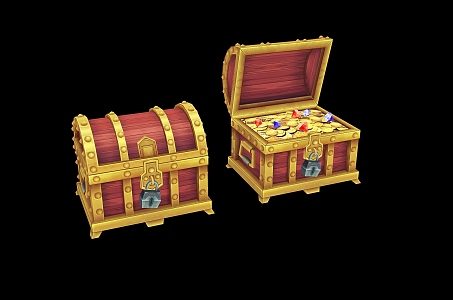 European-style Chest Treasure 3d model