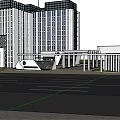 Modern High Rise Office Building With Glass Facade And Geometric Architectural Design