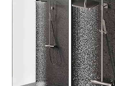 Modern Bathroom Shower Head With Powerful Water Flow And Sleek Handheld Design 3d model