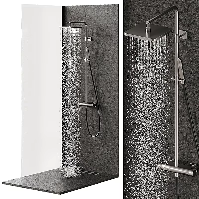 Modern Bathroom Shower Head With Powerful Water Flow And Sleek Handheld Design 3d model