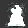 Cultural Art Gallery Displaying Classical Seated Sculpture With Scroll And Robes