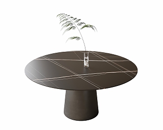 Modern round dining table 3d model