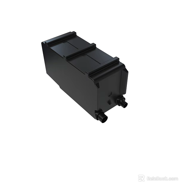 Black Rectangular Electronic Device Housing With Side Connectors And Base Ports 3d model 