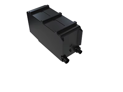Black Rectangular Electronic Device Housing With Side Connectors And Base Ports 3d model