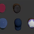 Collection of Assorted Colorful Hats with Hair Attachments on White Background