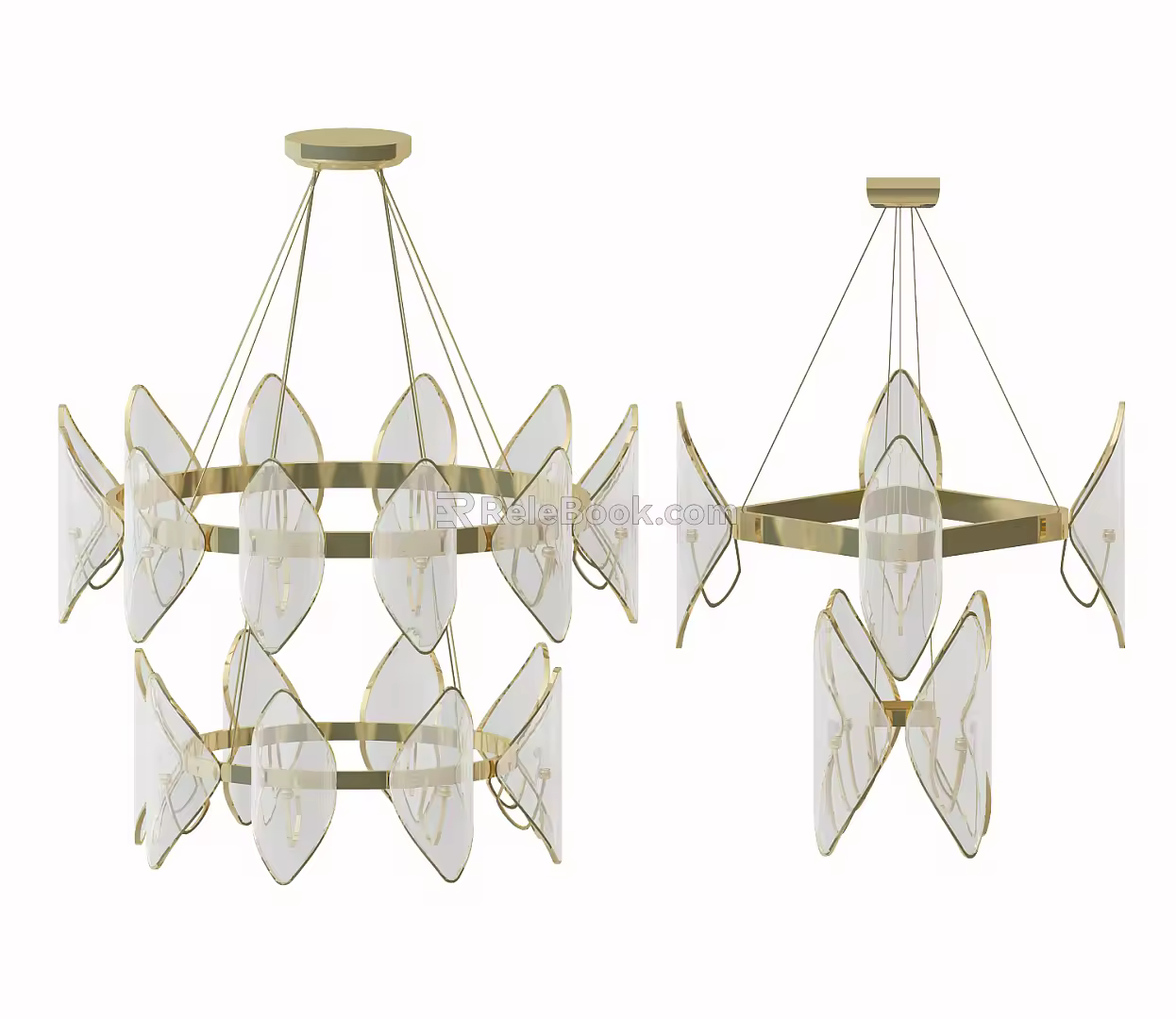 Post-modern chandelier combination 3d model