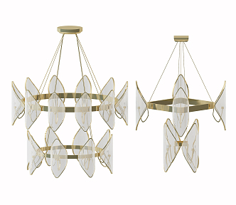 Post-modern chandelier combination 3d model