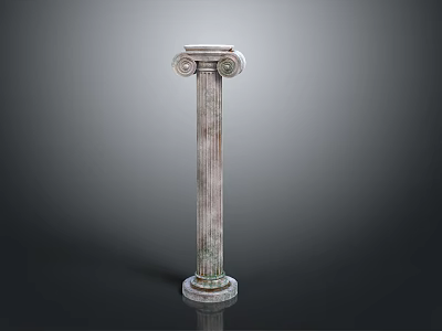 Classical Architectural Column With Ornate Capital And Fluted Marble Shaft 3d model