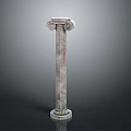 Classical Architectural Column With Ornate Capital And Fluted Marble Shaft
