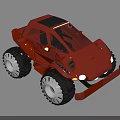 Red Off Road Concept Car With Large Tires And Modern Design Features
