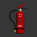 Red Fire Extinguisher With Pressure Gauge And Hose For Emergency Safety