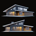 Modern Detached House Exterior Design With Large Windows Sloped Roof And Wooden Accents