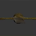 Intricate Carved Sword Sculpture With Decorative Metal Blade And Ornate Handle