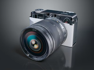 Modern Computer Webcam Featuring Leica Lens HD Video Recording Silver Black Body 3d model