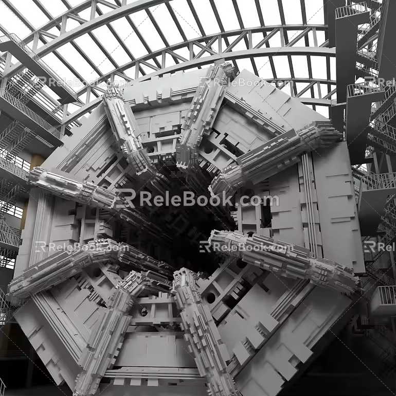 Sci-Fi Base Spaceship Factory 3d model