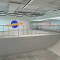 Indoor Fitness Training Space With Numbered Platforms Yellow Columns And Floor Lines