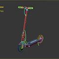 Modern Gray Electric Scooter With Red Accent Wheels And Urban Mobility Design