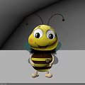 Cute Bee Doll with Yellow Black Stripes Big Eyes Smiling Face and Fuzzy Wings