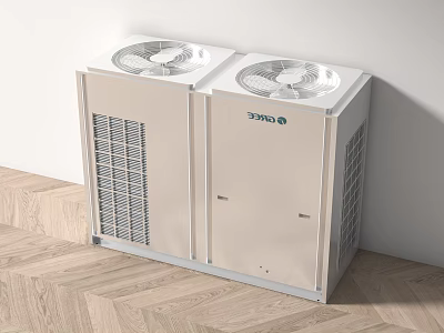 Dual Beige Air Conditioner Fan Units For Indoor Cooling With Compact Design 3d model