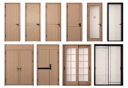 Modern door single door mother door toilet door sliding door 3d model