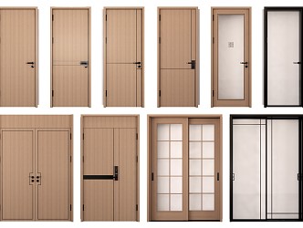 Modern door single door mother door toilet door sliding door 3d model