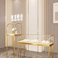 Elegant Jewelry Display Counter Cabinets With Golden Frame Glass Showcase For Luxury Jewelry