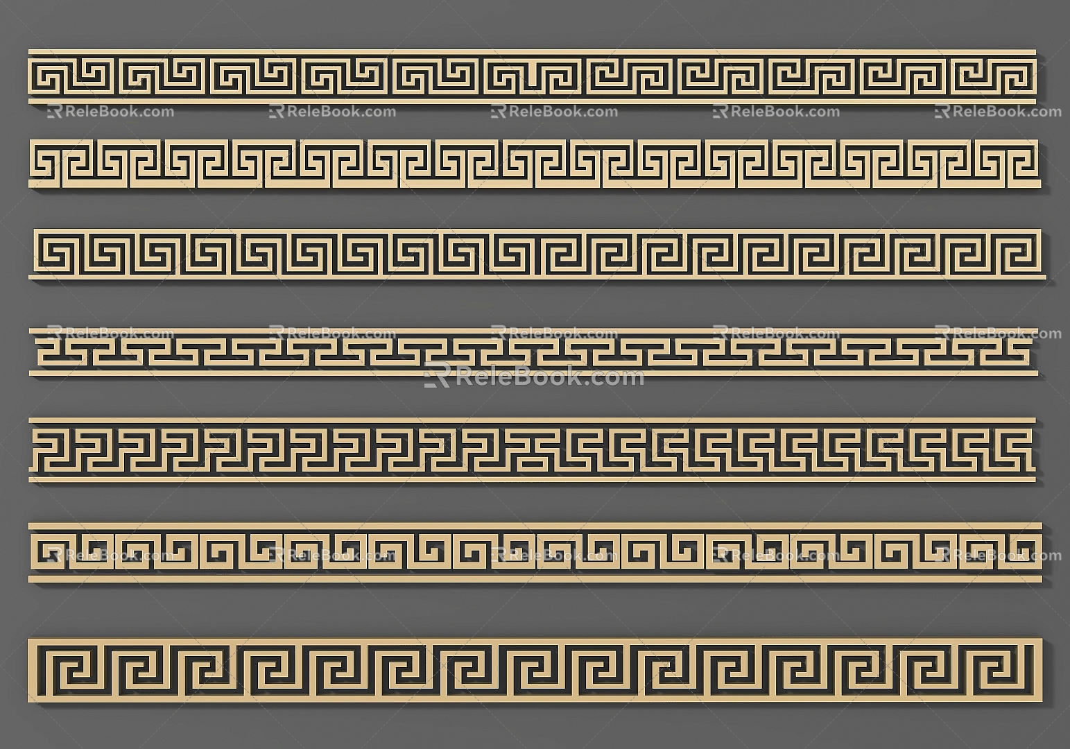 Chinese-style back-shaped lines with Chinese-style wooden lines 3d model