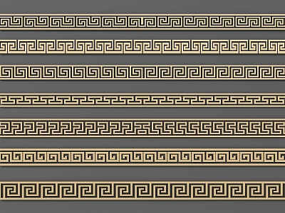 Chinese-style back-shaped lines with Chinese-style wooden lines 3d model