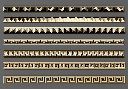 Chinese-style back-shaped lines with Chinese-style wooden lines 3d model