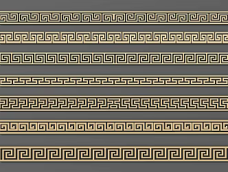 Chinese-style back-shaped lines with Chinese-style wooden lines 3d model