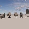 Modern Salon Equipment Including Barber Chairs Shampoo Stations Mirrors And Trolleys
