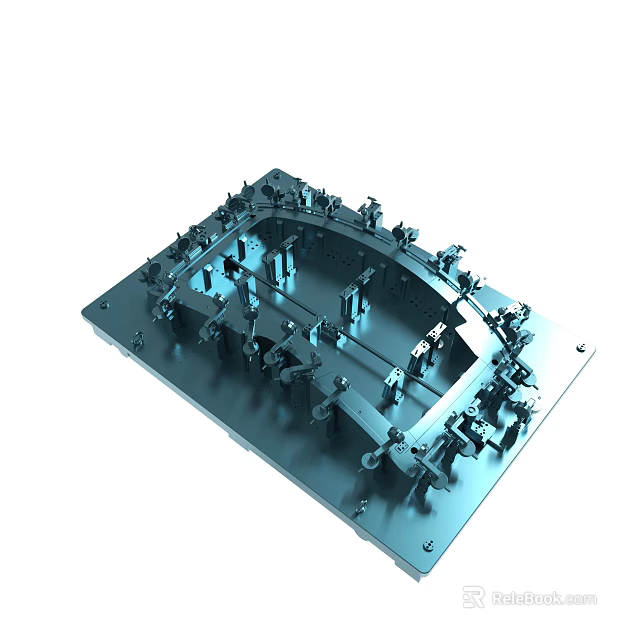 Complex Industrial Metal Mechanical Component With Precision Parts And Structures 3d model 
