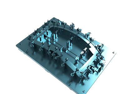 Complex Industrial Metal Mechanical Component With Precision Parts And Structures 3d model