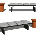 Modern Sofa Stool Low Stool Bench 3d model