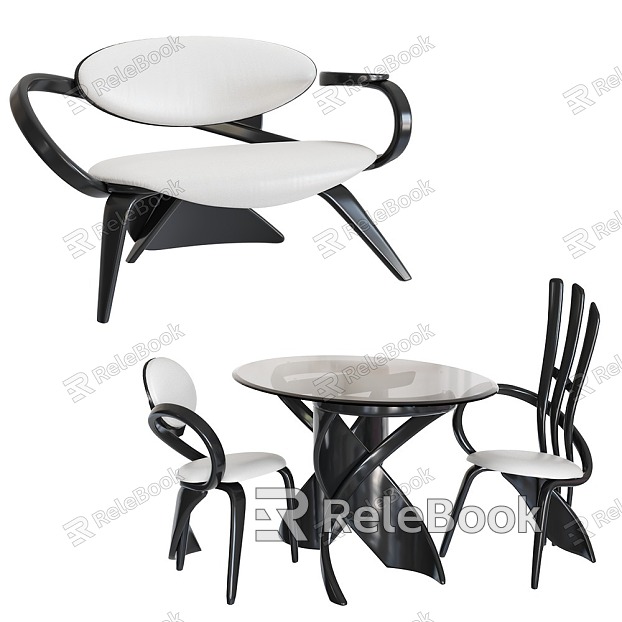 Modern leisure table and chair combination negotiation table and chair combination bench art table and chair table and chair combination model