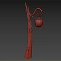 Bird Shaped Wooden Decorative Lantern Lamp With Curved Design And Woven Shade