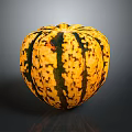 Vibrant Yellow Green Striped Speckled Pumpkin Fresh Organic Food Ingredient