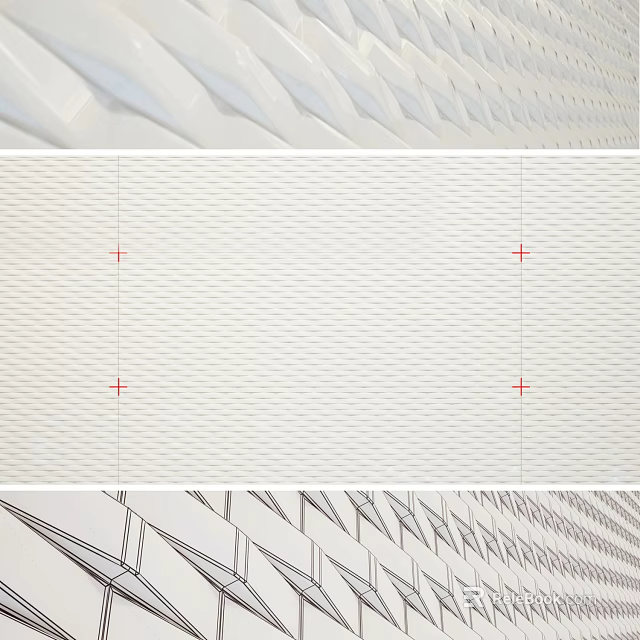 Elegant Modern Wall Design With Geometric Patterns And Textured Tile Details 3d model 