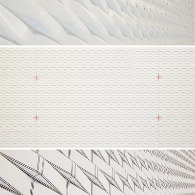 Elegant Modern Wall Design With Geometric Patterns And Textured Tile Details 3d model