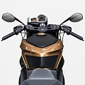Modern Electric Motorcycle Design Featuring Gold Accents And ZERO Logo 3d model