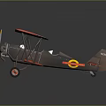 Vintage Red Biplane Model With Detailed Wings Fuselage And Propeller