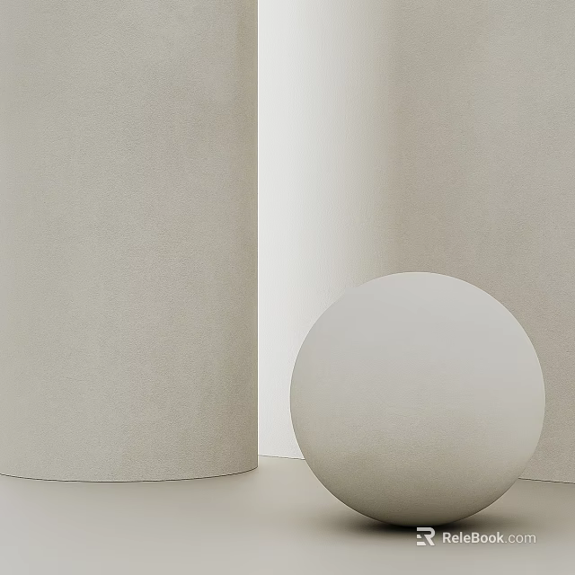 White Cylindrical And Spherical Design Components In Modern Minimalist Interior With Light Background 3d model 