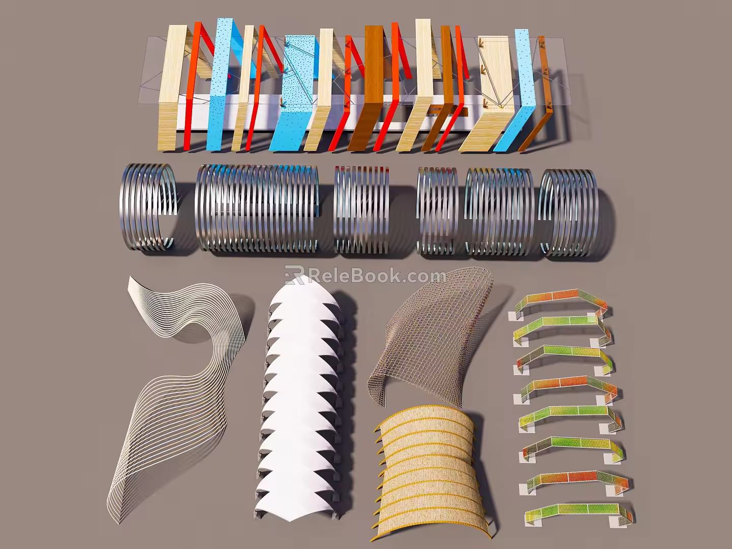 Gallery Frame Special-shaped Landscape Gallery Frame Leisure Pavilion Gallery Frame 3d model