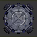 Futuristic Sci Fi Metallic Device With Blue Accents And Circular Components 3d model